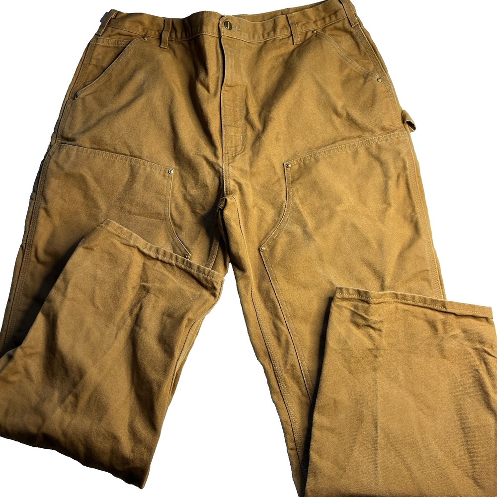 Vintage Carhartt Double Knee Carpenter Pants Size Brown 40x31.5 USA Made Work - Picture 3 of 16